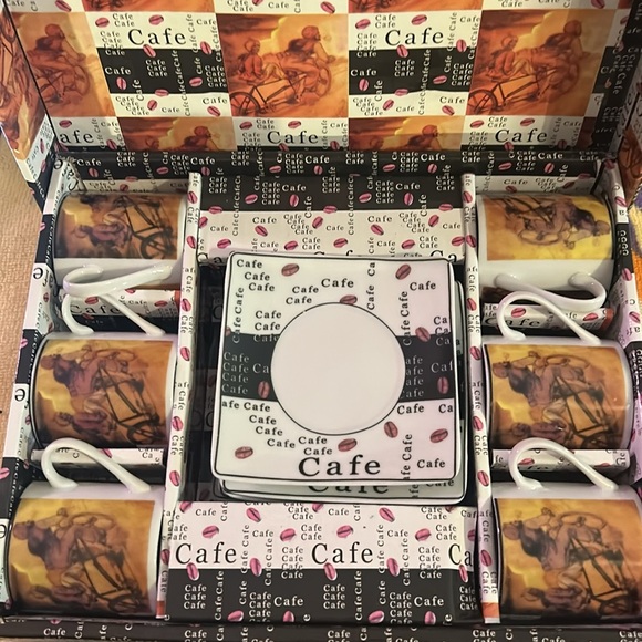 Cafe Themed Dinnerware Set Expresso Turkish coffee - Picture 2 of 4